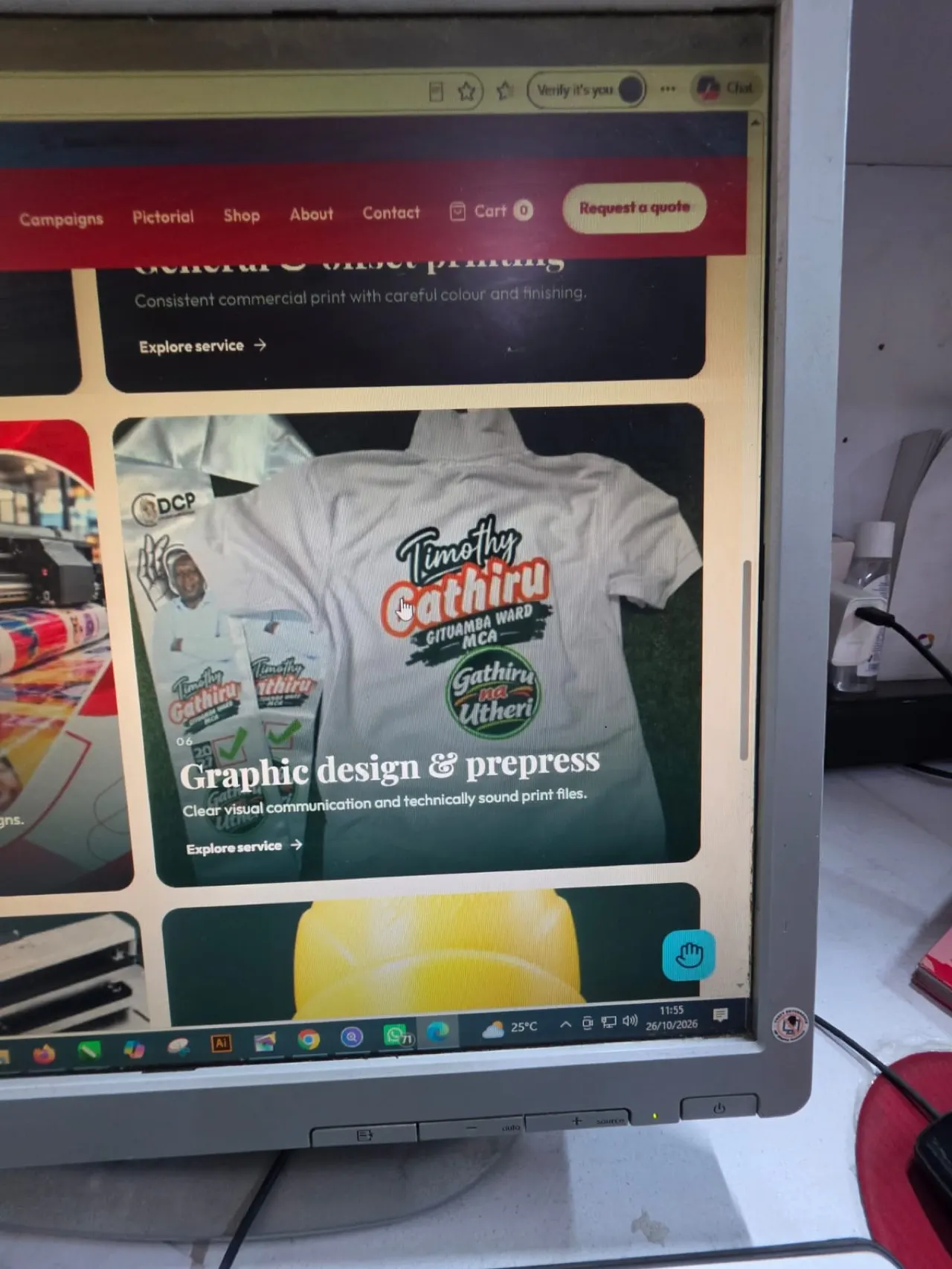 Graphic design and prepress display
